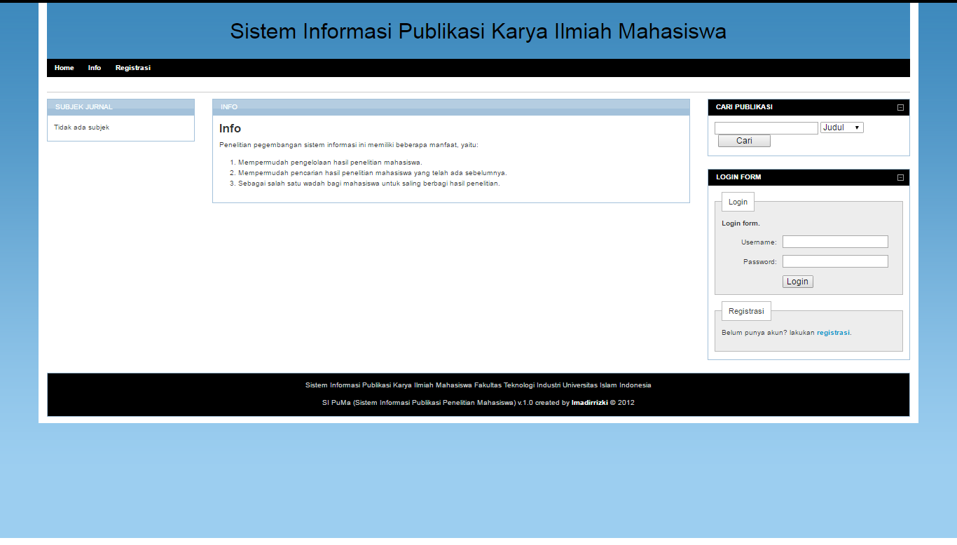 Sistem Informasi Publikasi Karya Ilmiah Mahasiswa gratis