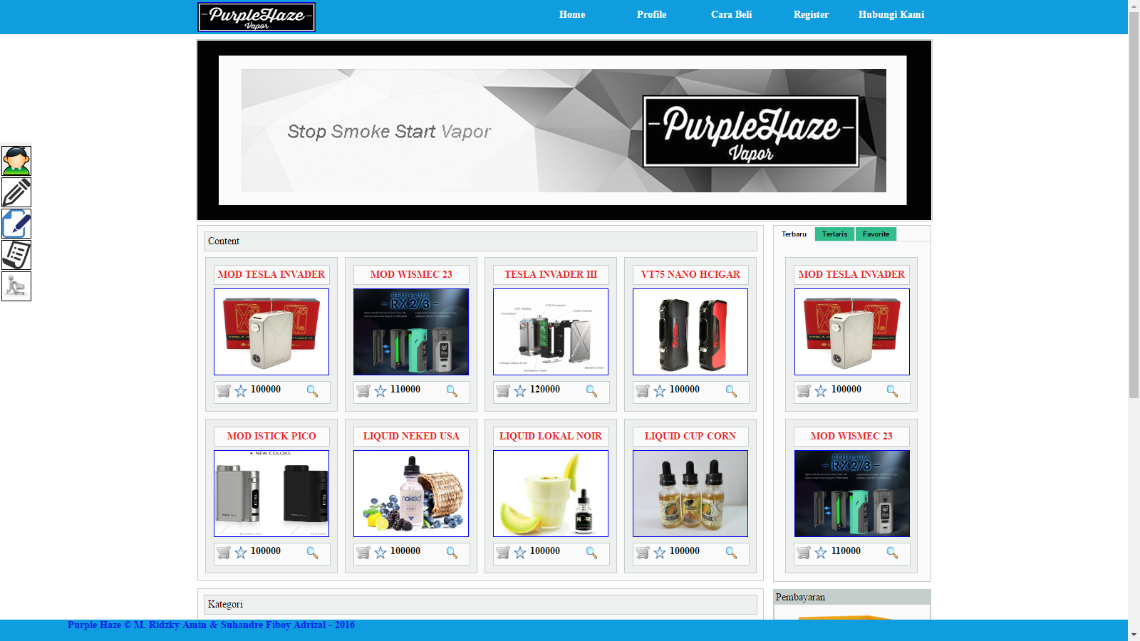 Download e commerce penjualan vapor dengan php dan mysql