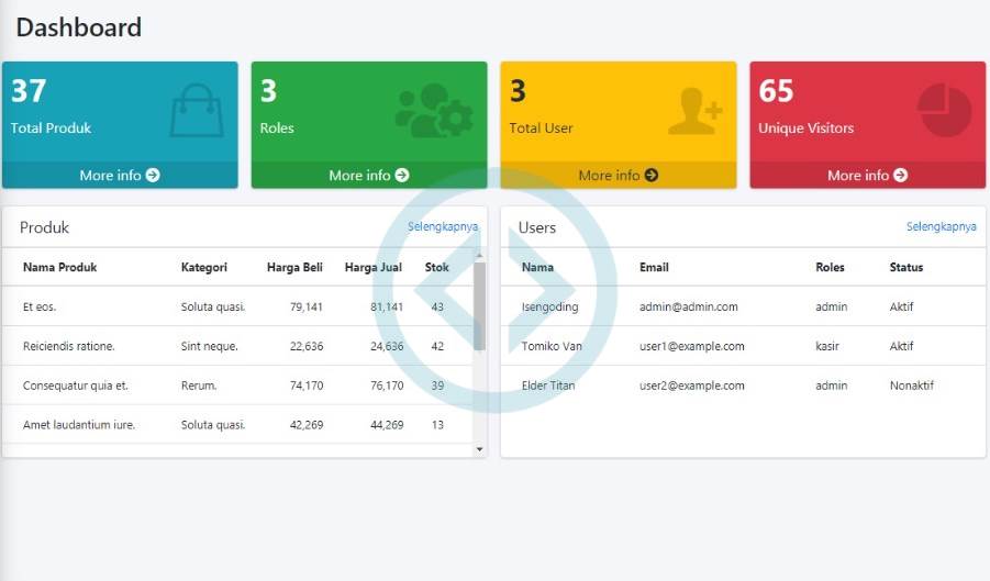 Source Code Starter app menggunakan Laravel 7 dan Admin LTE 3